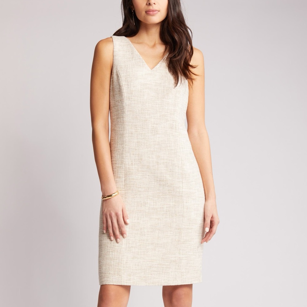 Banana Republic Cream Sleeveless V-Neck Dress - Size 8 28
